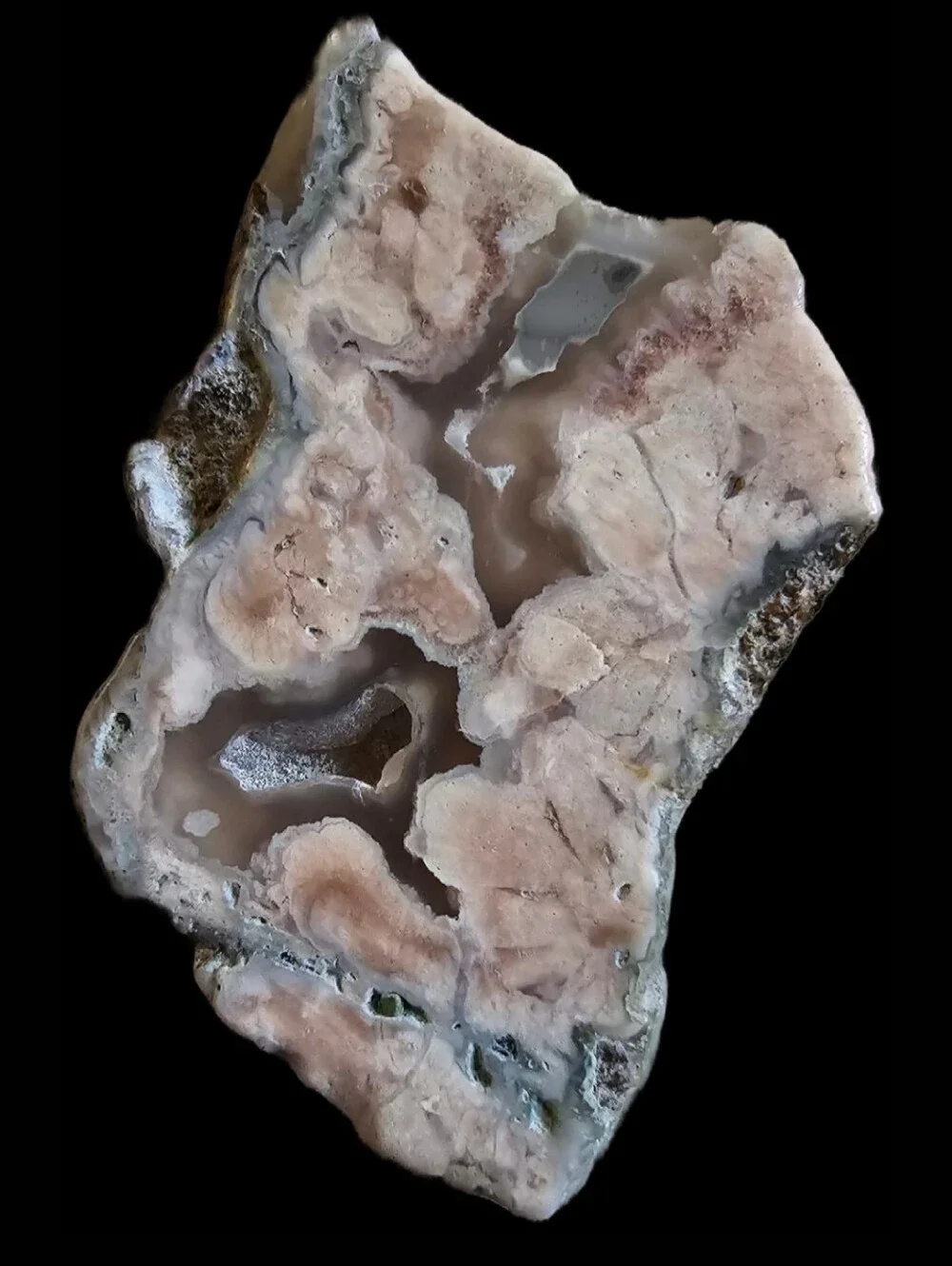 AAA Pink Japanese Cherry Blossom Agate Slab Specimen Druzy Details NEW Decor Art